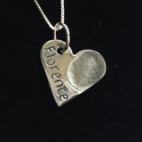 Fingerprint Medium Heart Pendant