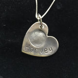 Fingerprint Large Heart Necklace