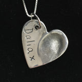 Fingerprint Large Heart Necklace