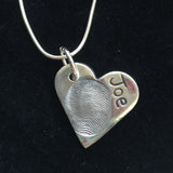 Fingerprint Medium Heart Pendant