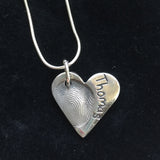 Fingerprint Medium Heart Pendant
