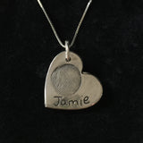 Fingerprint Large Heart Necklace