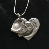 Fingerprint Triple Descending Heart Necklace
