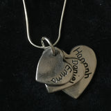 Fingerprint Triple Descending Heart Necklace
