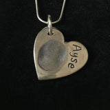 Fingerprint Large Heart Necklace