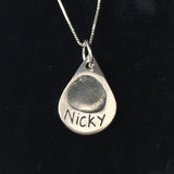 Fingerprint Teardrop Necklace