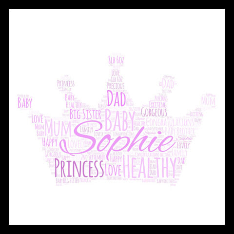 Personalised Prince & Princess WordArt