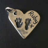 Hand and Foot Heart Charm