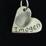 Fingerprint Medium Heart Charm