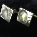 Fingerprint Square Cufflinks