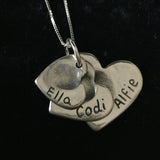 Fingerprint Triple Descending Heart Necklace