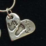 Hand and Foot Medium Heart Pendant