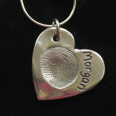 Fingerprint Large Heart Necklace