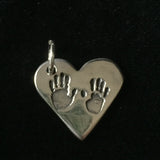 Hand and Foot Heart Charm