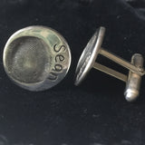 Fingerprint Round Cufflinks