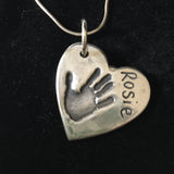 Hand and Foot Large Heart Pendant