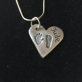 Hand and Foot Medium Heart Pendant