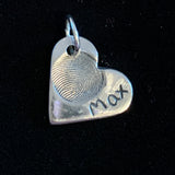 Fingerprint Medium Heart Charm