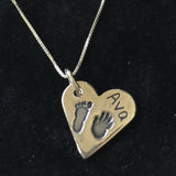 Hand and Foot Medium Heart Pendant