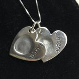 Fingerprint Double Large Heart Necklace