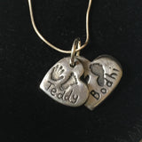 Hands and Feet Double Descending Heart Pendant