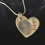 Fingerprint Large Heart Necklace