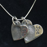 Fingerprint Small & Medium Heart Necklace