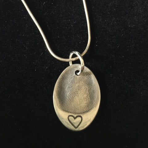 Large Sterling Silver Oval Locket Pendant