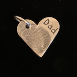 Fingerprint Medium Heart Charm