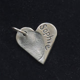 Fingerprint Medium Heart Charm
