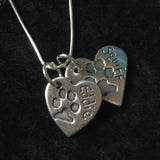 Paw Print Double Heart Pendant