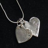 Fingerprint Small & Medium Heart Necklace