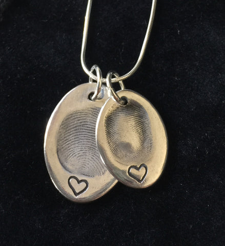 Double Oval Fingerprint Necklace