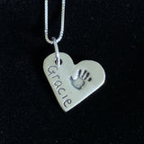 Hand and Foot Medium Heart Pendant