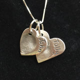 Fingerprint Small & Medium Heart Necklace