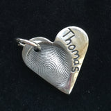 Fingerprint Medium Heart Charm