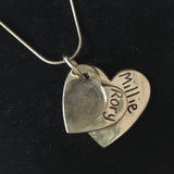 Fingerprint Double Descending Heart Necklace