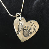 Hand and Foot Large Heart Pendant