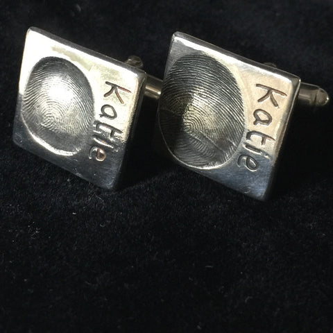 Fingerprint Square Cufflinks