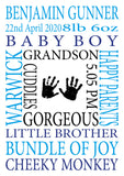 Personalised Footprint/handprint Word Art