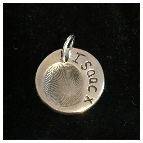 Fingerprint Round Charm